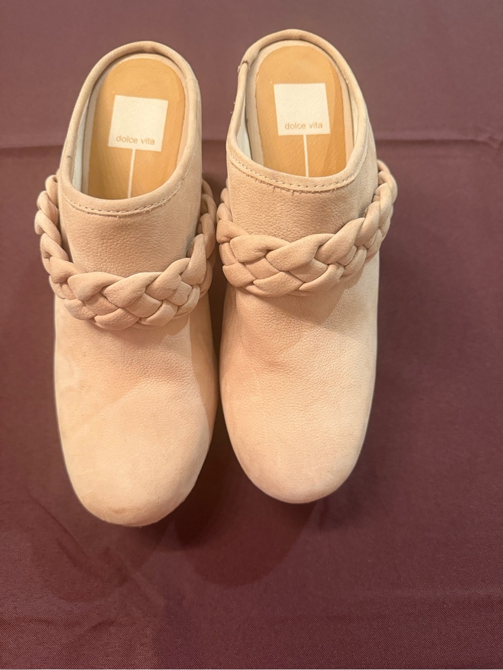 Dolce Vita Braided Slip-On Mules in Light Pink